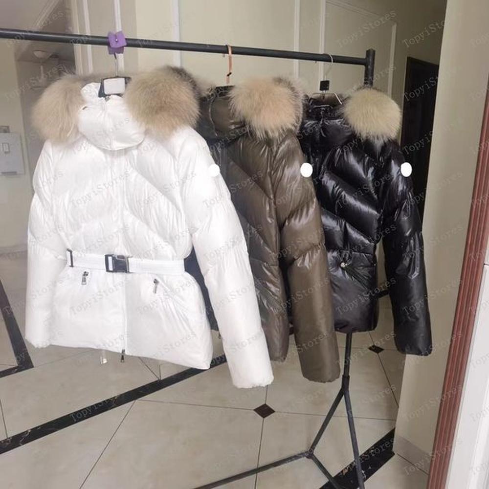 luxury designer women down parkas mid length embroidered badge with