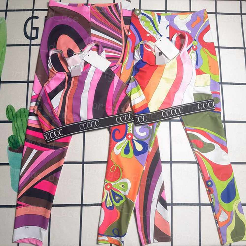 luxury designer yoga outfit women tracksuits sleeveless multicolor sexy padded