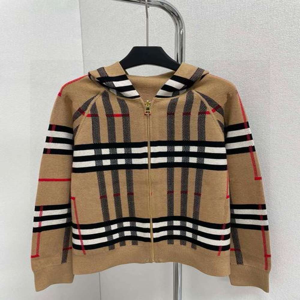 luxury knitted womens open zipper woolen sweater khaki jacket long