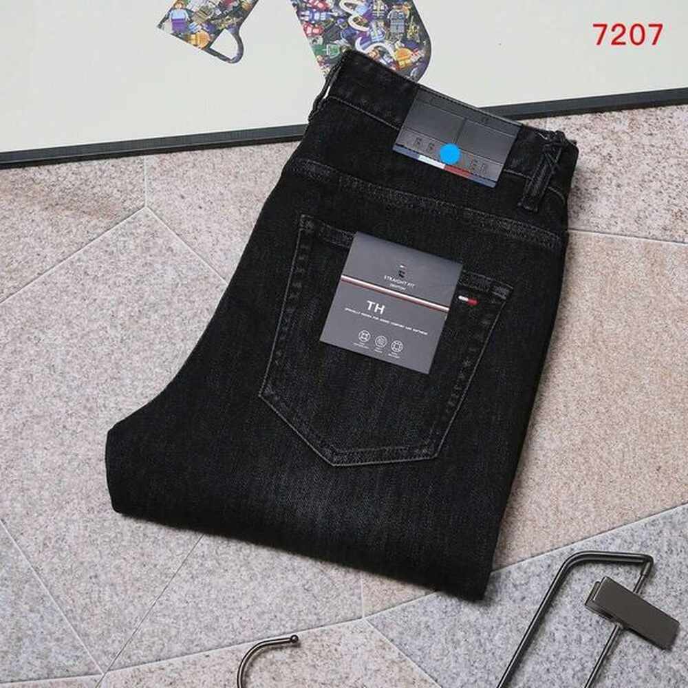 luxury mens designer jeans 24ss high street fashion blue wash big hole zipper straight pants black option
