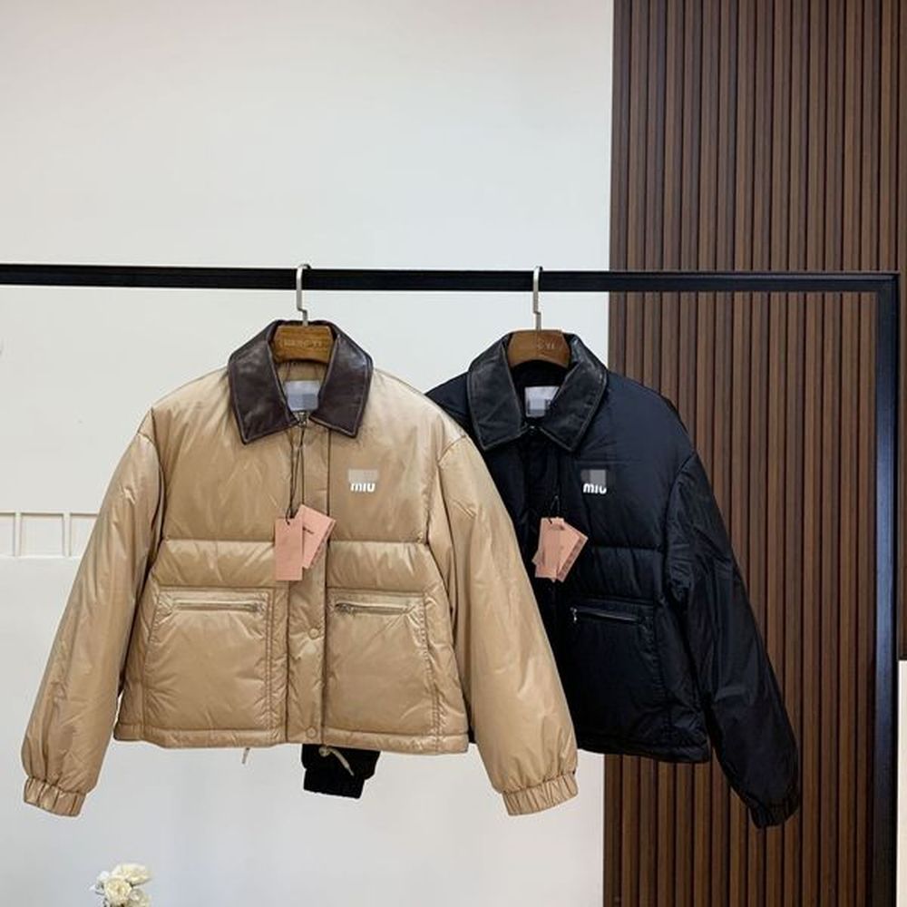 luxury miuu miuu puffer jacket womens down version short waist