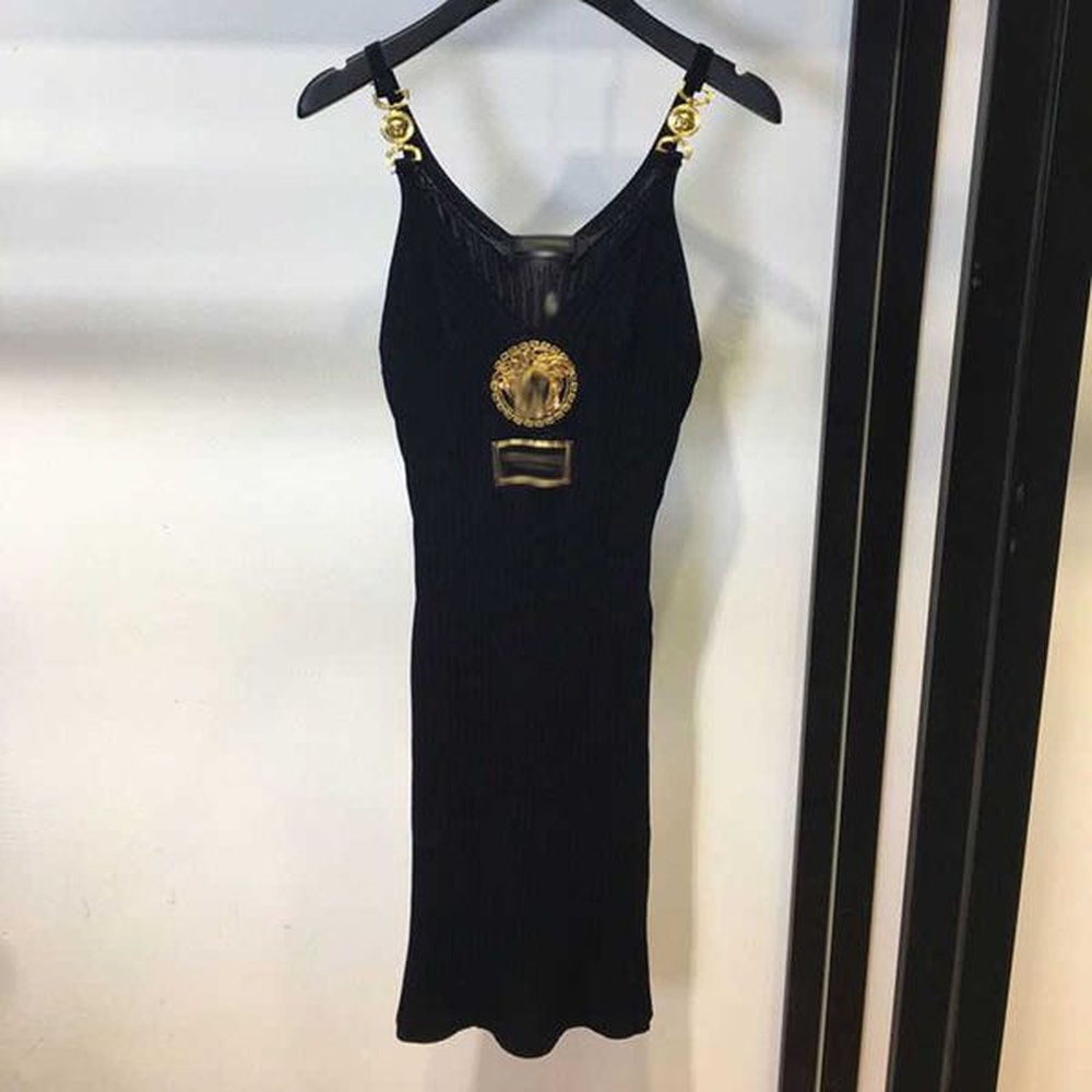luxury skirts womens dress medusas metal buckle strap dresses designer