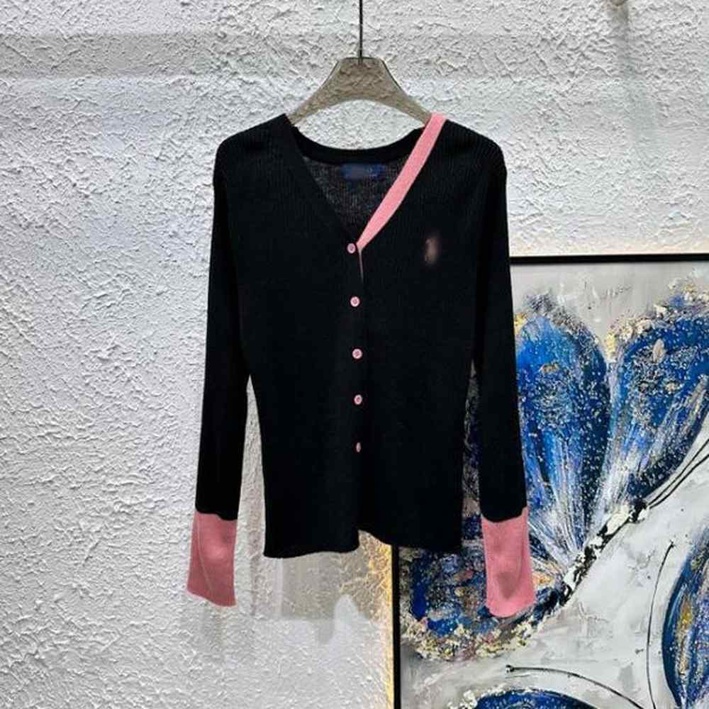 luxury sweaters womens long sleeve vneck patchwork embroidery cardigan knitwear