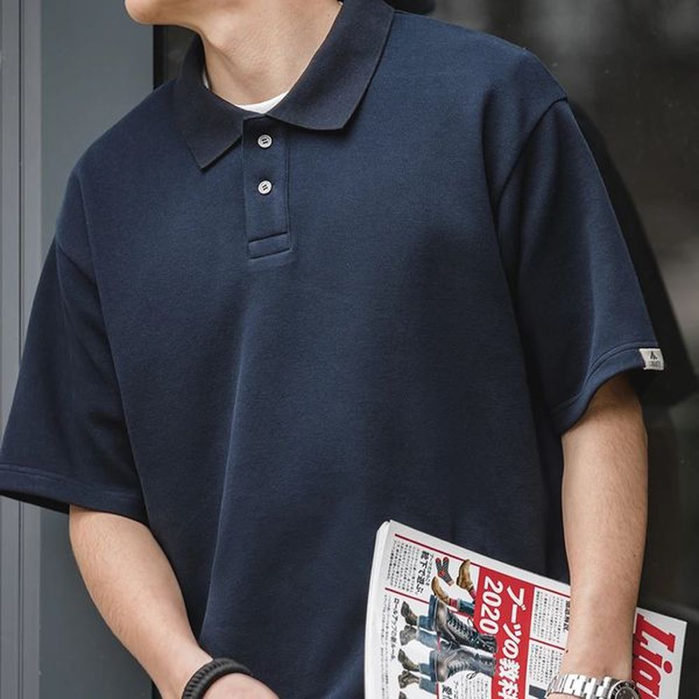 Maden Vintage Heavyweight Polo T Shirt for Men Summer Cotton T-shirts Casual Short Sleeve Tee Male Tops Solid Soft Shirts 241224