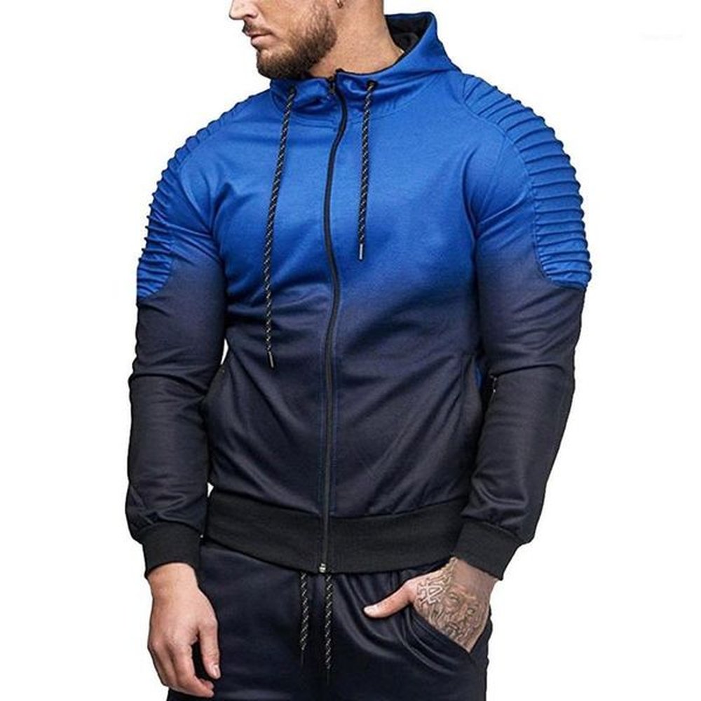 Male Hip Hop Style Hooded Coat Zip Up Jacket Coats Fall 2019 New Hoodies Men Gradient Fashion Tracksuit Hoodie Sweatshirt1