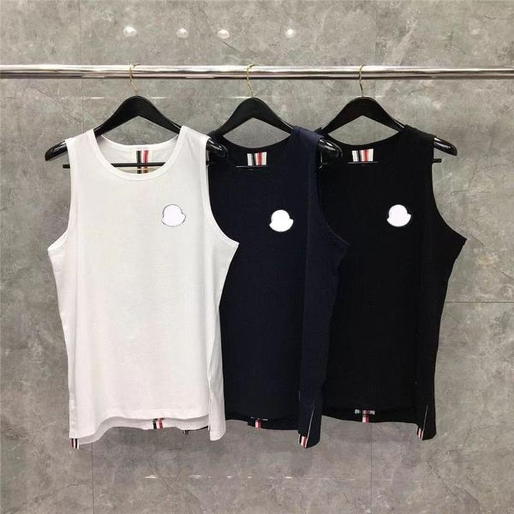 Man T Shirt Sleeveless Designer Vest Breathable Mens Shirts Tank Striped Back Cotton Vests Asian Size M-5XL