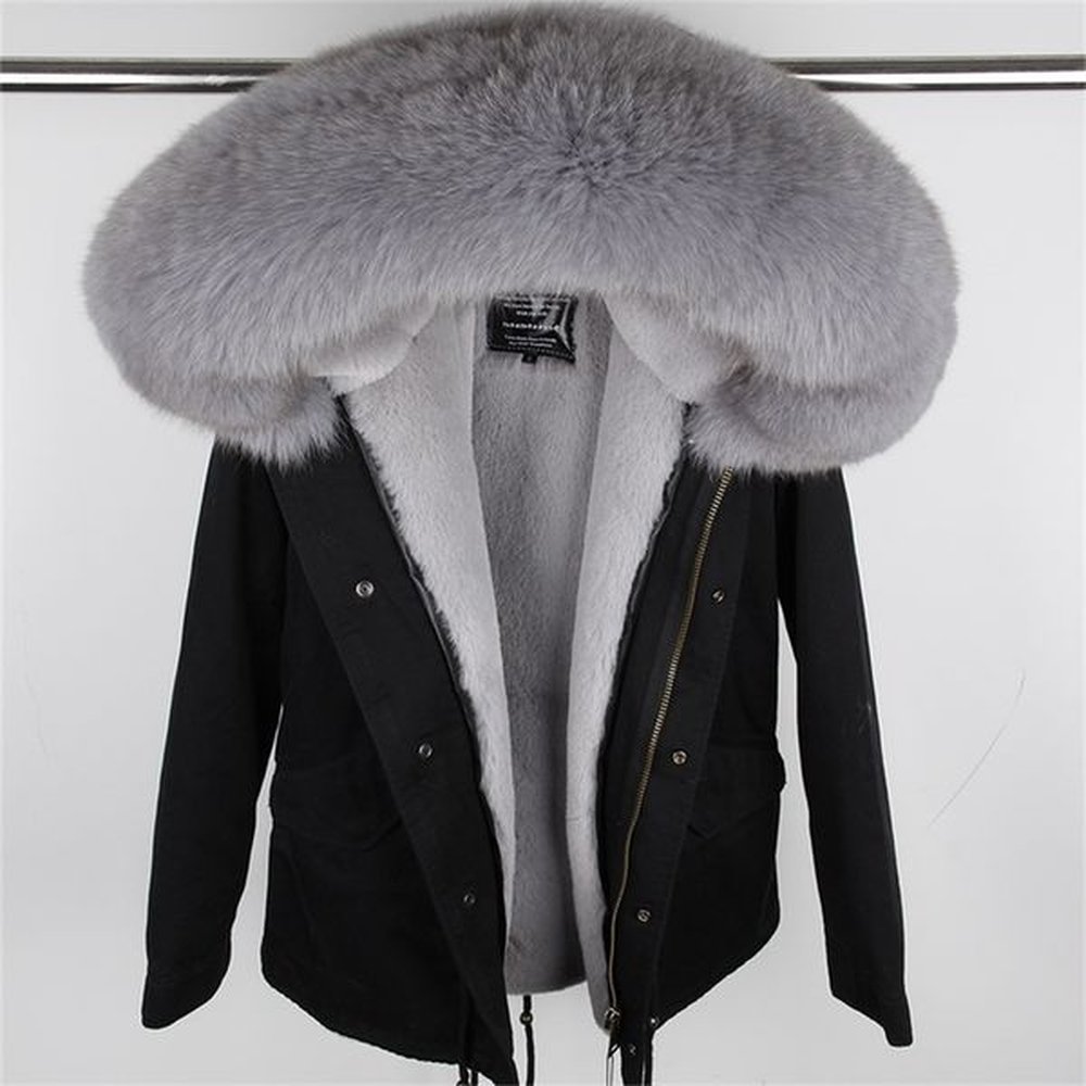 mao mao kong real raccoon fur collar winter fur
