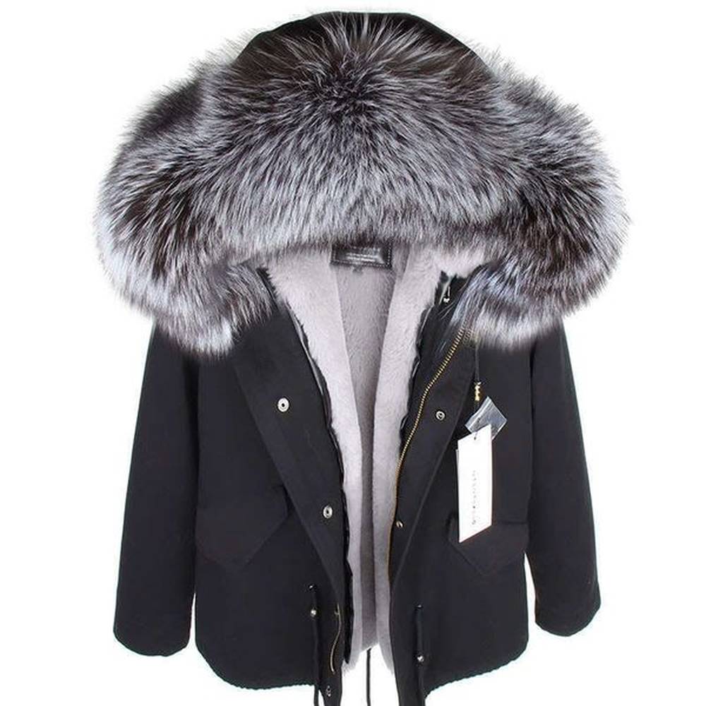 maomaokong real coat new fashion fox fur collar winter