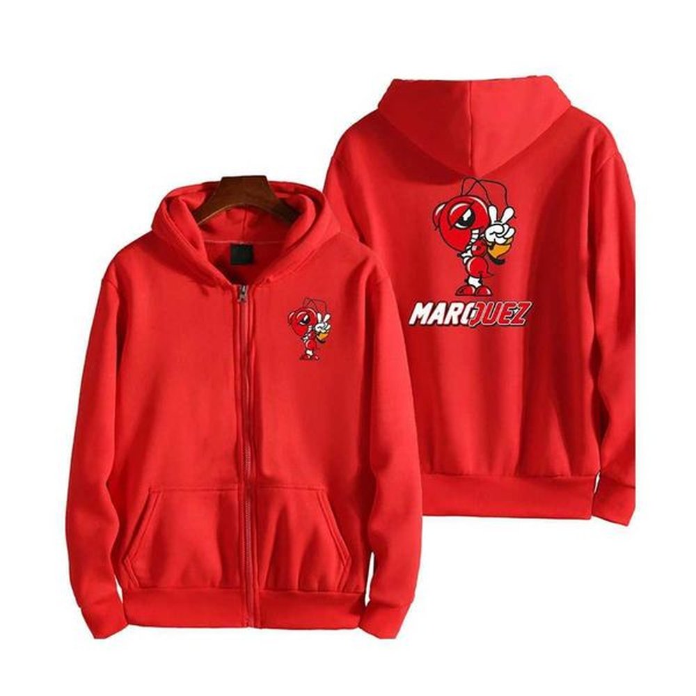 Marquez Streetwear sports zipper hooded sweatshirt Supermarc Gp 93 baby alien mens outdoor zipper jacket W240921