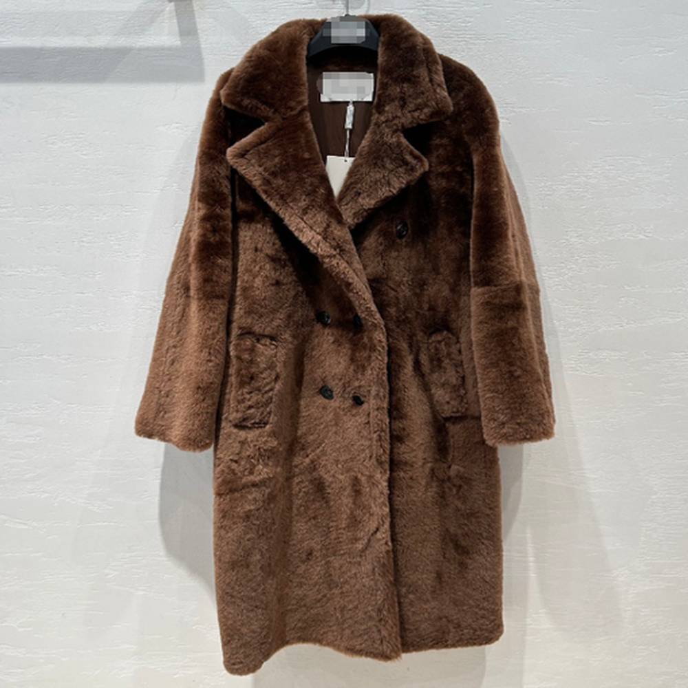 max brand womens merino fur coat long jacket genuine leather.png