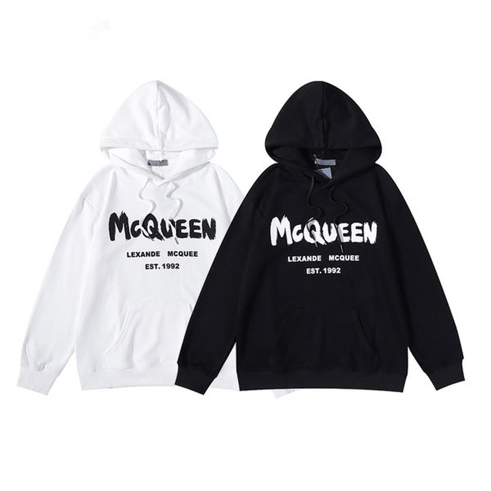 McQueen Designer Mens Hoodies Loose Pullover Hoody Sweatshirts Long Sleeve Hooded Jumper Quality Womens Tops Clothing Size M-3XL