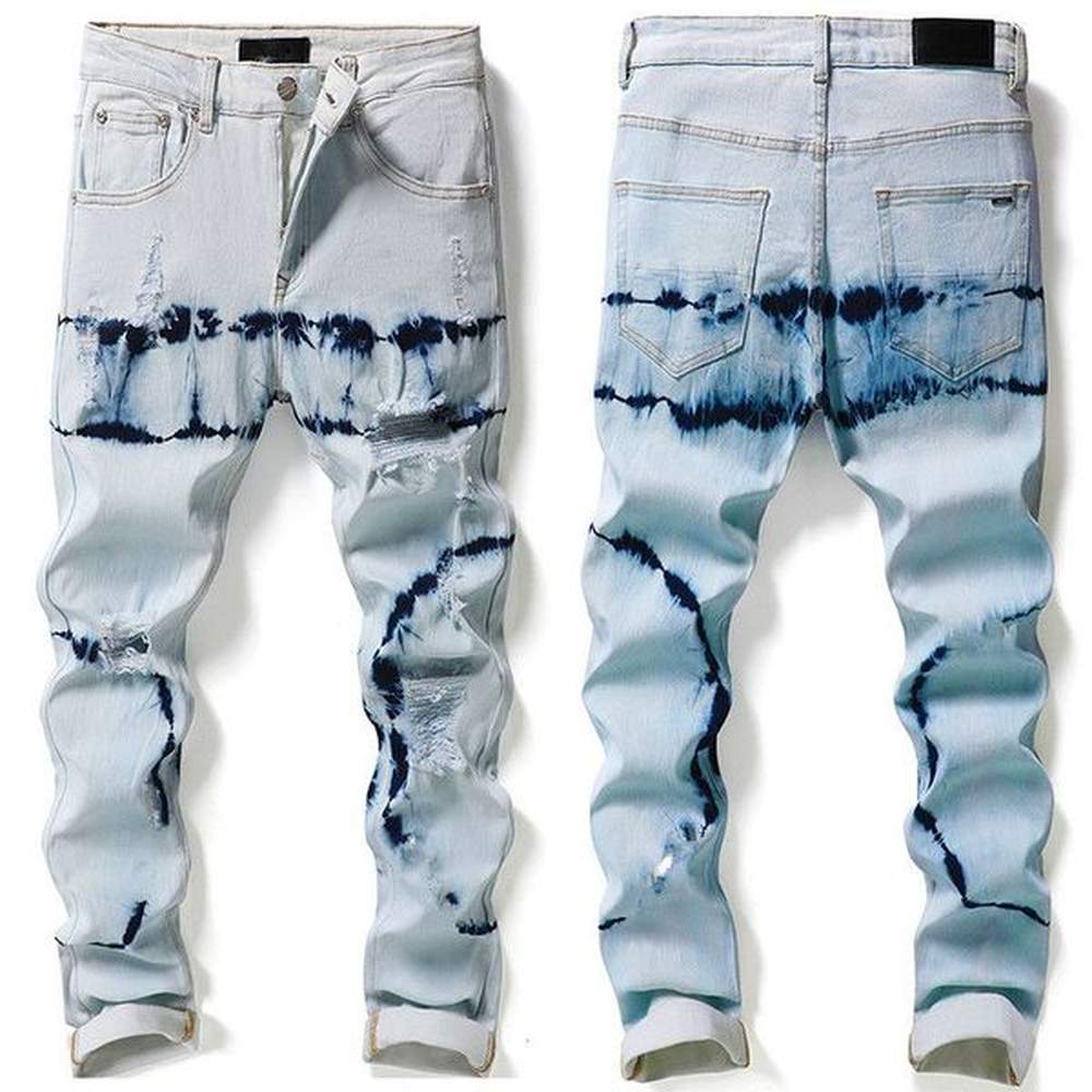 Men baggy denim tears european jean hombre mens pants trousers biker embroidery miri jeans mens designer jeans high quality fashion mens jea