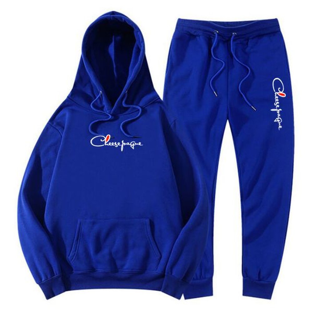 Men Blue letter printed Sport Set Autumn Sportswear Men's Brand Tracksuit Two Piece Sets Casual Jackets Trousers Sweatsuit Running Jogg