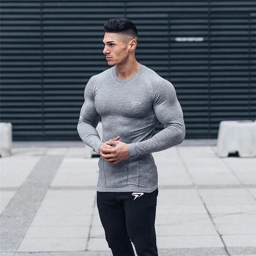 Men Compression Quick dry Long sleeve Tshirt Man Gym Fitness Running t shirt Male Jogging Sports Workout Tight Tees Tops 240807