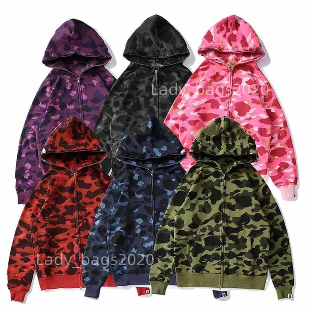 Men Designer Hoodies Men Women Embroidery Cotton Sweaters Coat Jacket Designers Hoodie Cartoon Camouflage Shark Print Warm Cardigan Hooded S
