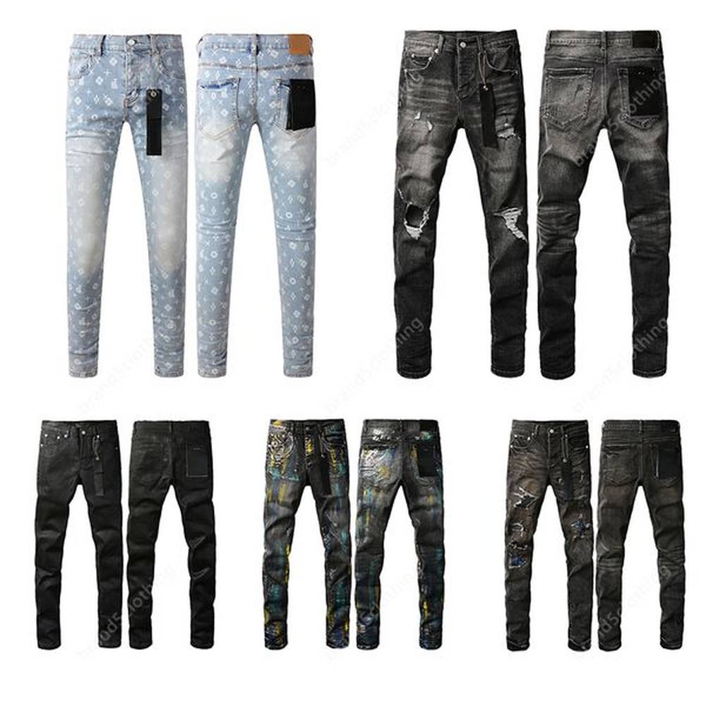 Men designer jeans man jeans Loose high waist Ksubi jean Ripped High Street Jeans designer pant Retro Paint Spot Patch Hole Streetwear silm