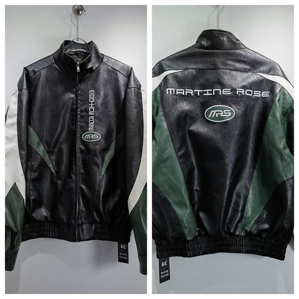 Men Designer Punk Style Heavy Industry Leather Jacket Retro Harajuku Splicing Embroidered Motorcycle Suit Couple windbreaker varsity Jacket