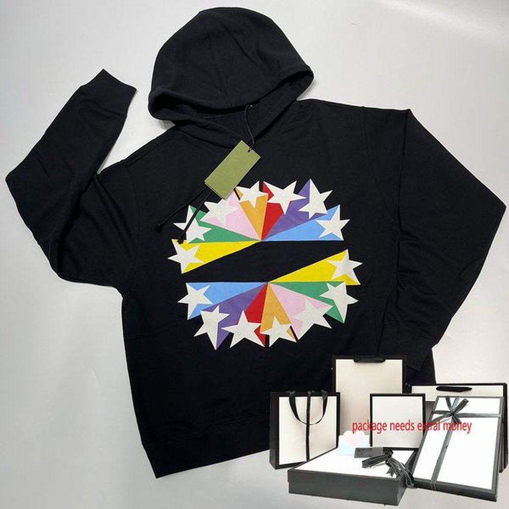 Men Fashion Hoodie Casual Star Print Women Pullover Hip Hop Street Style Tops Outdoor Long Sleeve Unisex Sweatshirts High Quality Hoodies