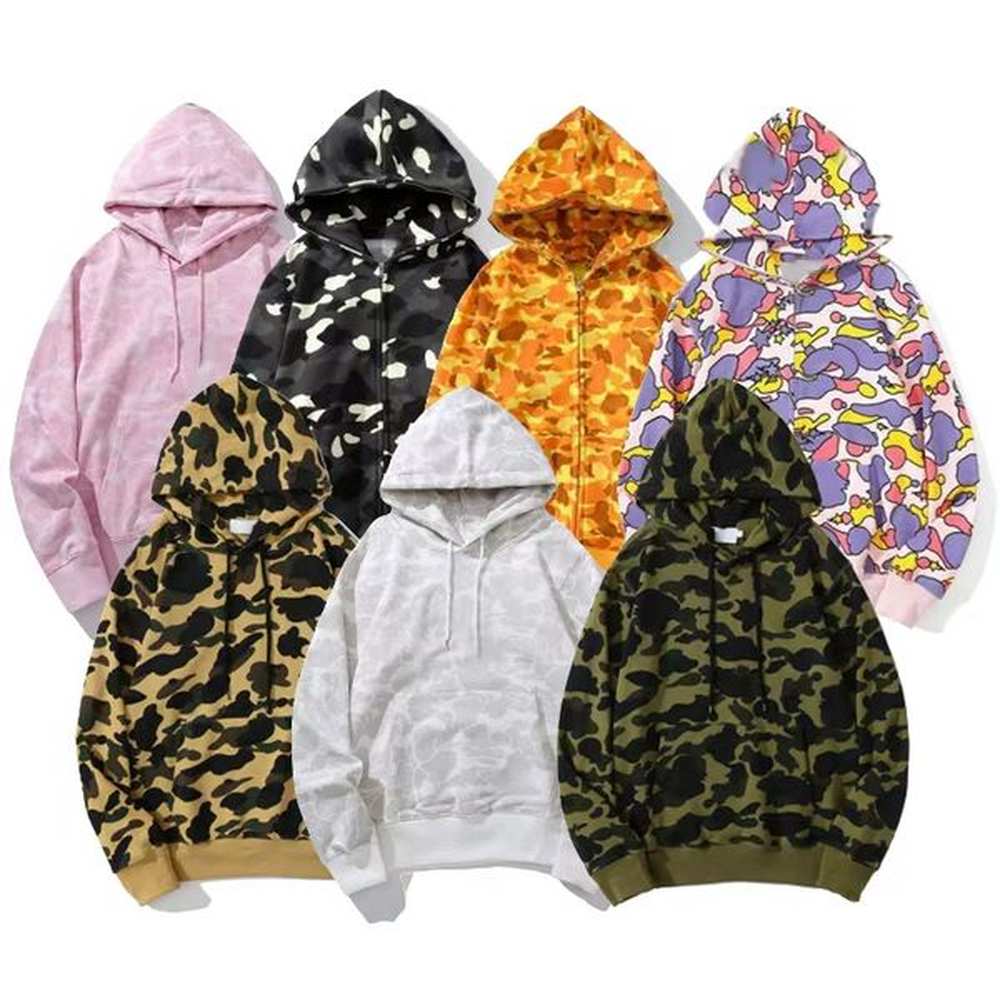 2024 Men Hoodie Designer Zip Jackets Good quality Women Long Sleeves Hooded Casual Hoody Loose Camouflage Sweatshirts High Streetwear Coats