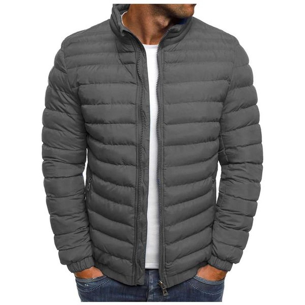 Men Jacket Coat Lightweight Thick Stand Collar Zip Up Warm Cotton-Padded Waterproof Downthermal Outdoor Windbreer Parka CoatsXJ241122