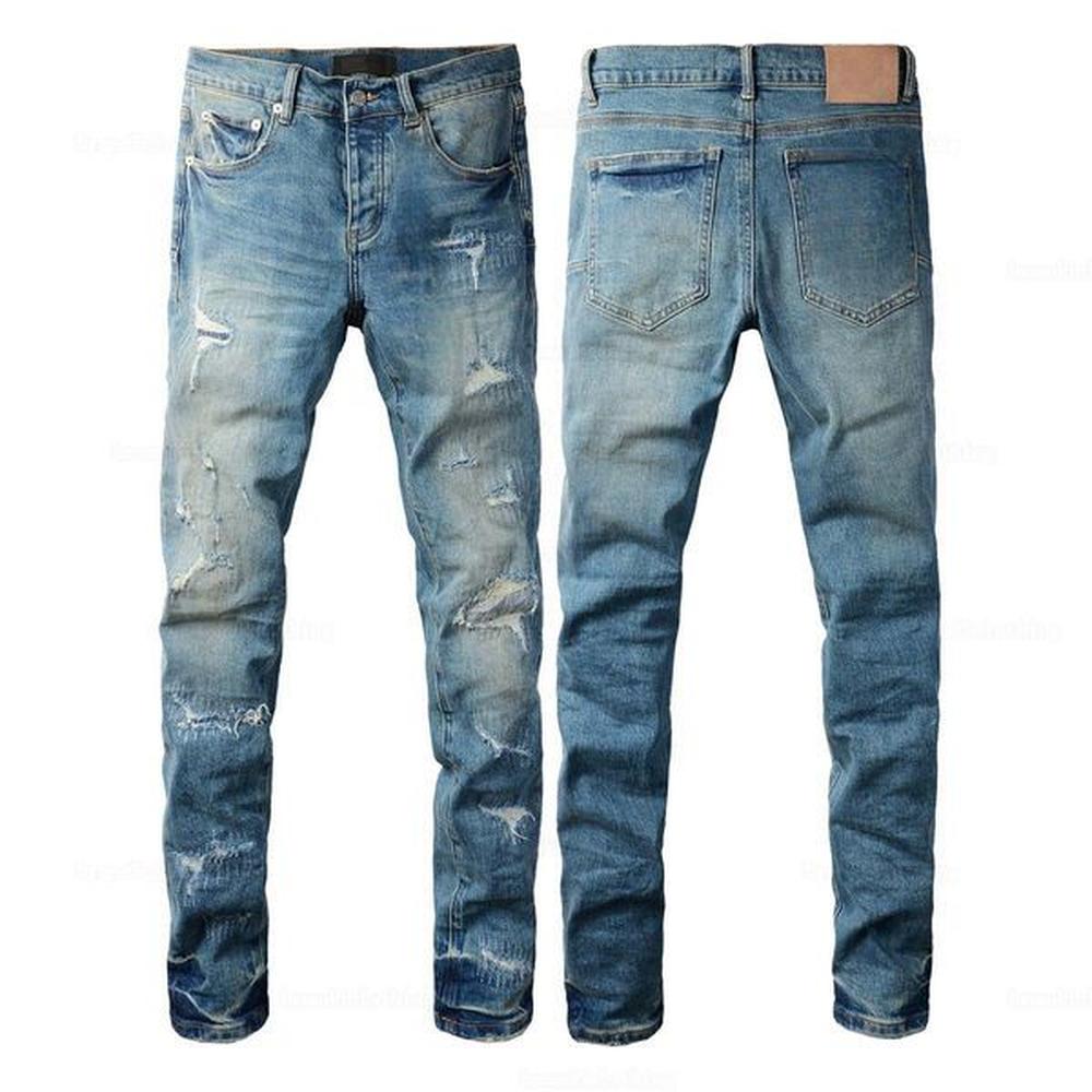 Men jean New Designer Jean Mens Fashion Streetwear Badge Black Skinny Jeans Washed Motocycle Denim Pants Straight Cylinder Trousers