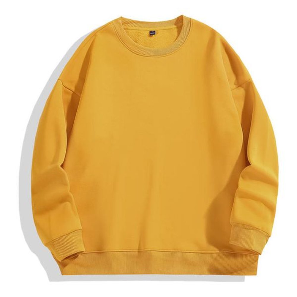 (155) Men round neck sweatshirt with pure color