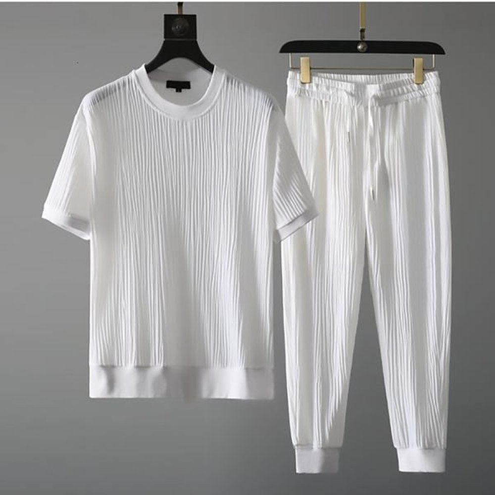 Men s Tracksuits 2023 Summer Two Piece Set Linen Fabric Casual T Shirt and Shorts Mens Sports Suit Fashion Short Sleeve Tracksuit M 4XL 2305