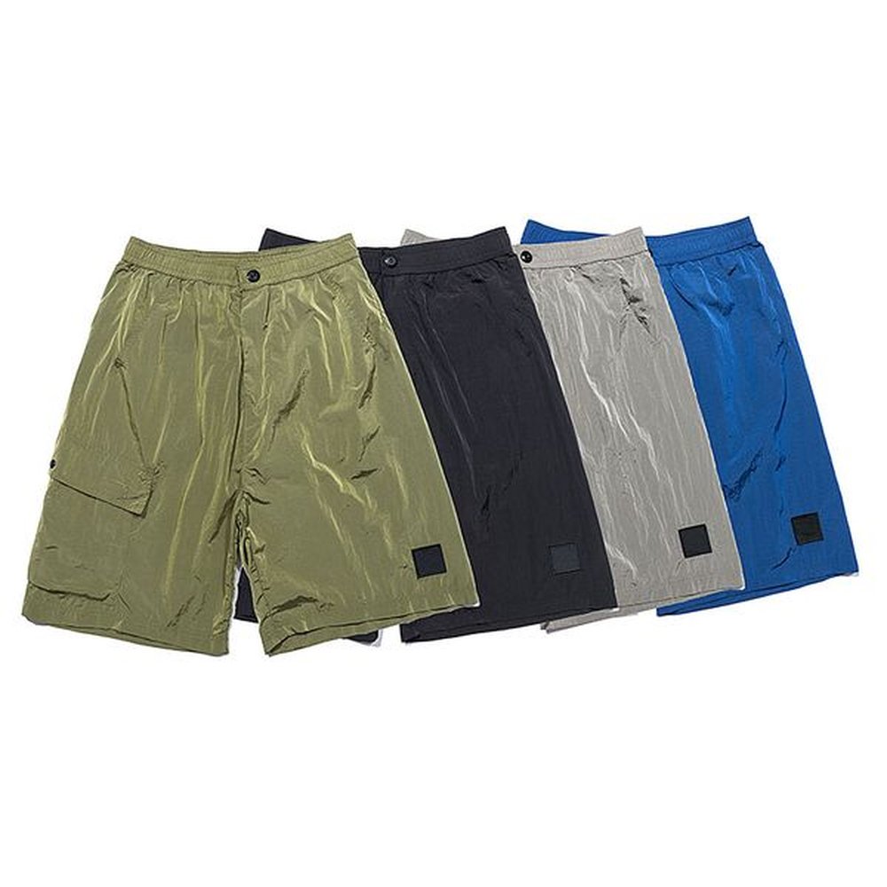 Men Summer Shorts Metallic Sequined Mens Short Pants Fashion Running Loose Quick Dry Washing Process Pure Fabric Trendy Casual Hip-hop Ins