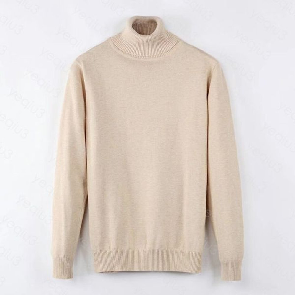 Men Sweater Winter Fleece Thick Half Zipper High Neck Warm Pullover Quality Slim Knit Wool designer knitting Casual Jumpers zip Brand Cotton