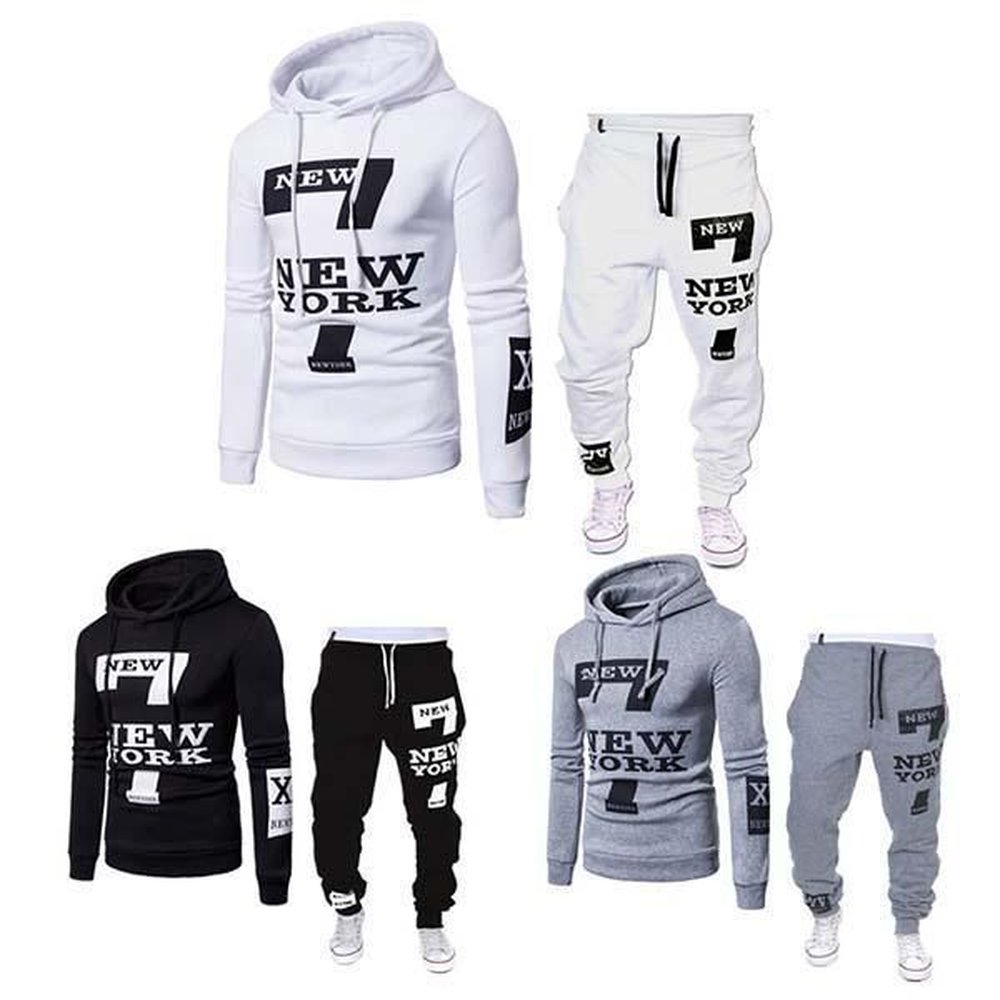 men sweatshirt set letter printed pocket hoodie drawstring fashion Men's 2-piece set Mens Sweat-Shirt Set Hoodies S-3Xl