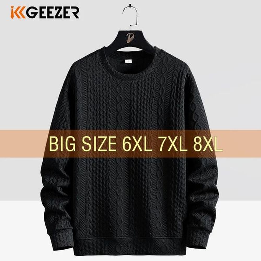 Men Sweatshirts Long Sleeve Oversized Plus Size 6XL 7XL 8XL O-Neck Pullovers Streetwear Fashion Sportswear Male Autumn Winter 250113
