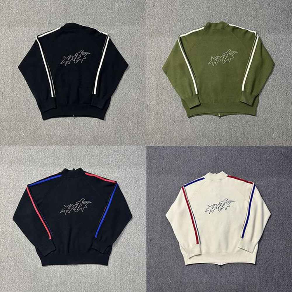 Men Women Embroidery Cardigan Zipper Woolen Sweaters Winter Autumn Stylish Warm Knitted Woolen Tops 24ss 0131
