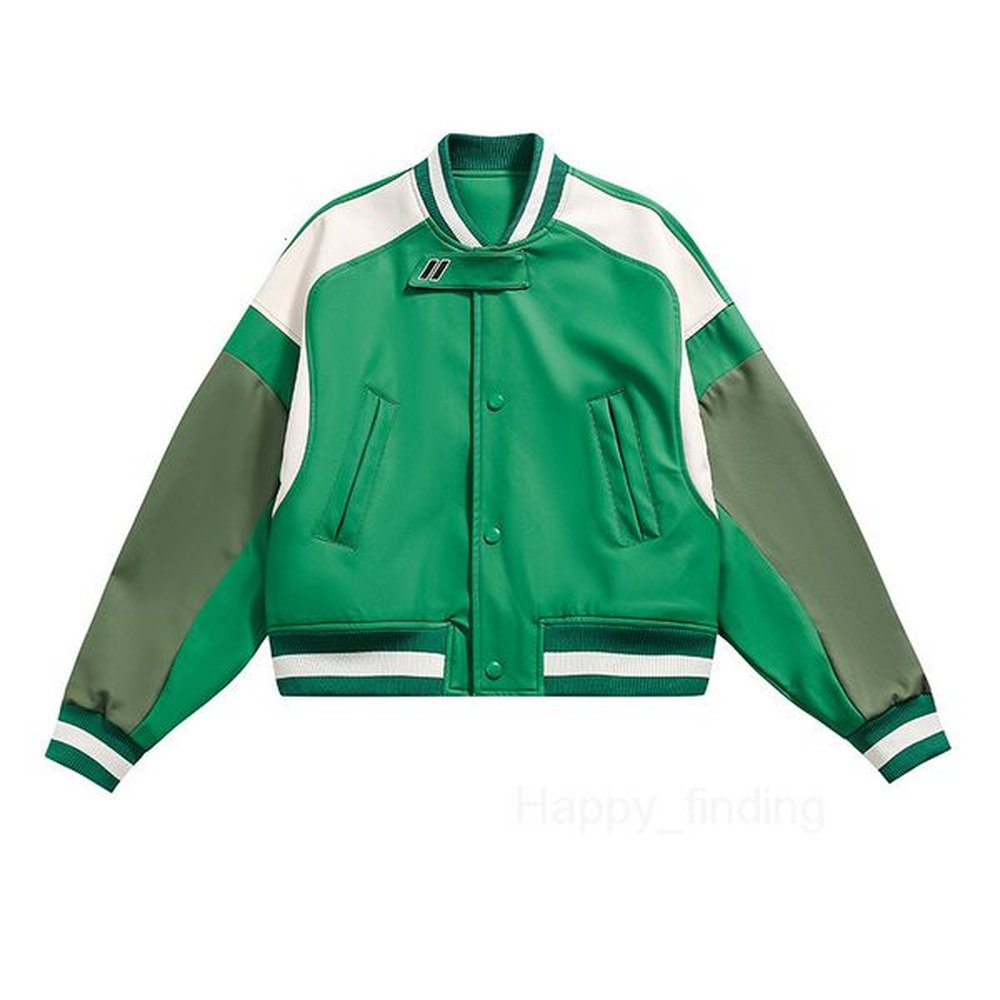 Mens American Street Pilot Jacket Baseball Jacket Mens and Womens Trendy Style Loose and Niche Fashion Green Jacket