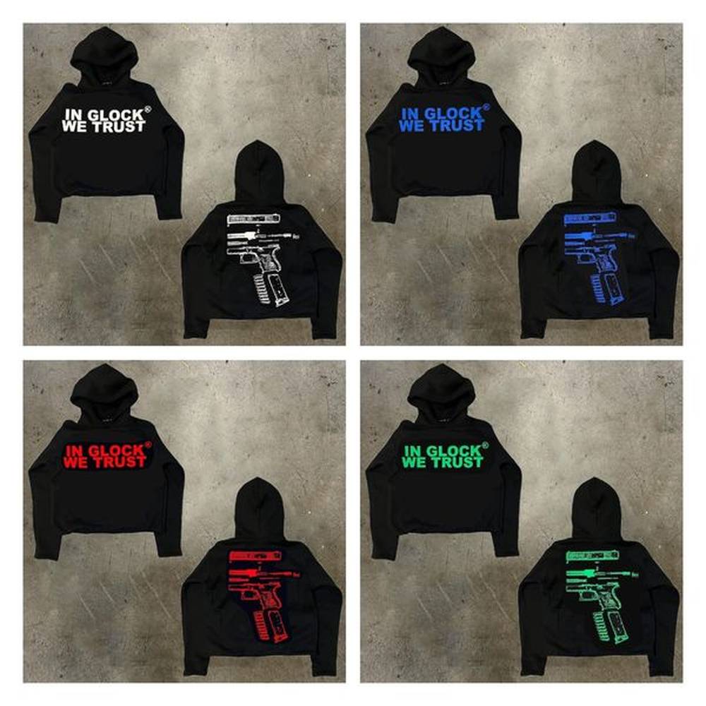 Men's and T-shirts Oversized Gothic Long Sleeve Hoodies Mens Haruku Hip Hop In We Trust Graphic Print Round Neck Cotton Tops