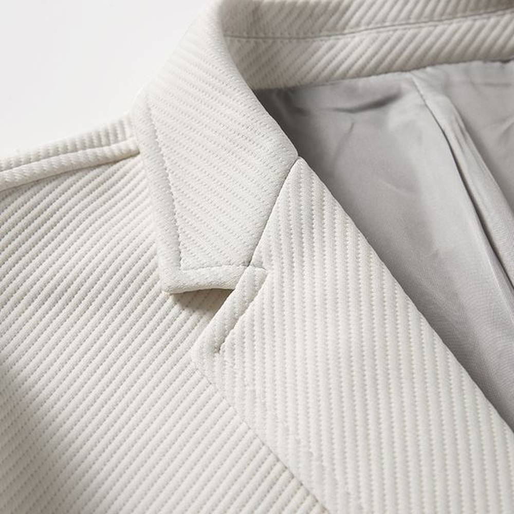 3699 Men's Autumn Business Lapel Suit Jacket - Elastic Shoulder with Casual Commuter Design in Black