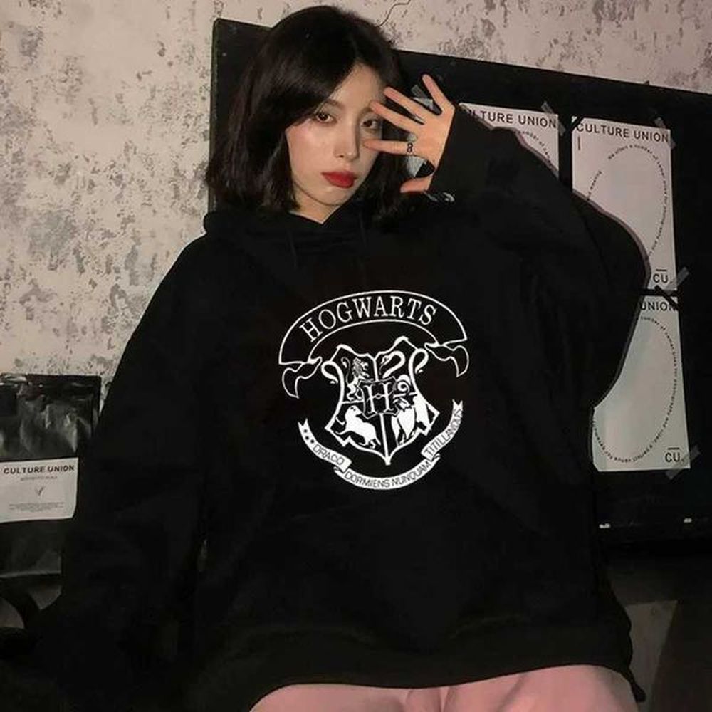 mens autumnwinter hoodie fashion yk hogwarts printed sweater loose casual