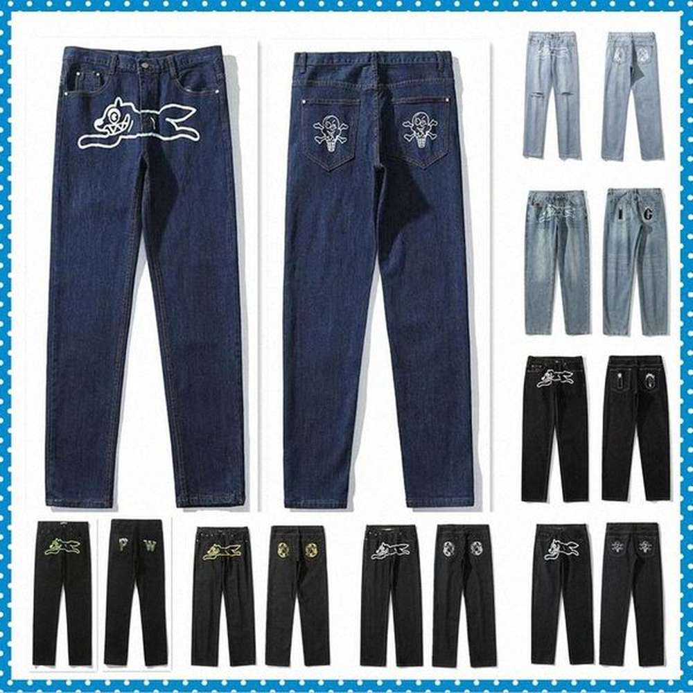 Mens Baggy Jeans Dog Print Streetwear Hip Hop Pants Y2K Jeans Straight Loose Goth Denim Trousers Pantalones Vaqueros