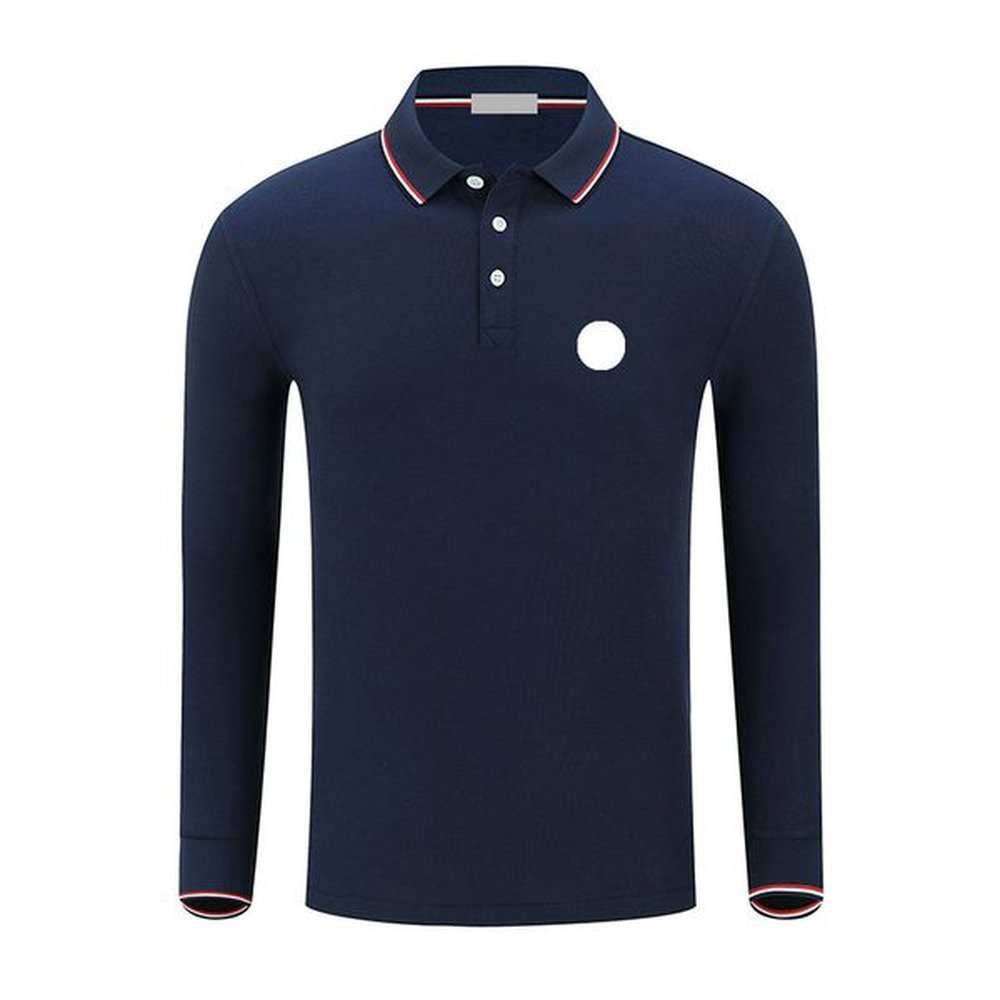 mens basic long sleeve polo shirts t shirt embroidered badge designer clothes size S-6XL
