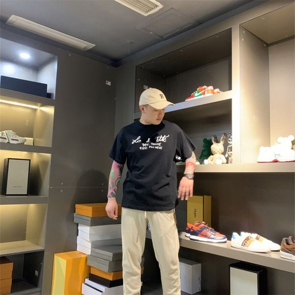 Men's black history t shirts designer letter t shirt Cotton Round Neck Printing quick drying anti wrinkle men spring summer high loose