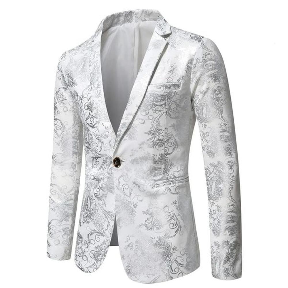 Mens Blazer Jacket Fashion Business Handsome British Style Casual Slimfit Print Wedding Work Chick At The Bar Blazers 250208