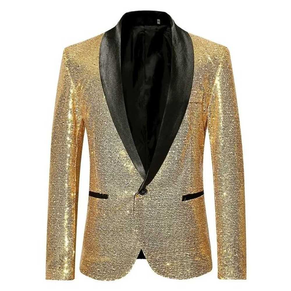 Mens Blazers Gentleman Fashion Suit For Nightclub Party Sequin Glitter Glamour Glamor Jacket Shiny Suit Male Blazer Casual Man 241217
