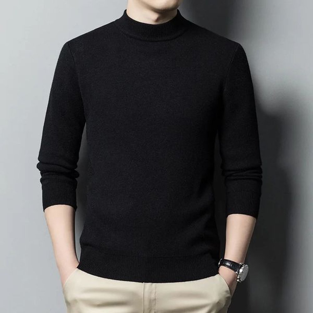 mens cashmere sweater half neck mens sweater knitting puller mens ultra-thin knitting mens sweater 241113