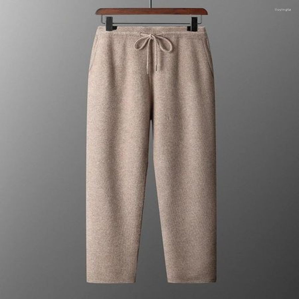 Men's Cashmere Wool Knit Trousers | Soft Warm Autumn Winter Pencil Pants