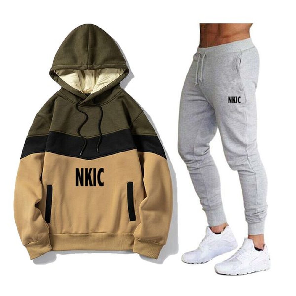 Men's Casual Brand Sports Tracksuits Fashion Hoodies Pants Suit Outdoor Running Fitness Sportswear Autumn Winter Male Fleece Clothing