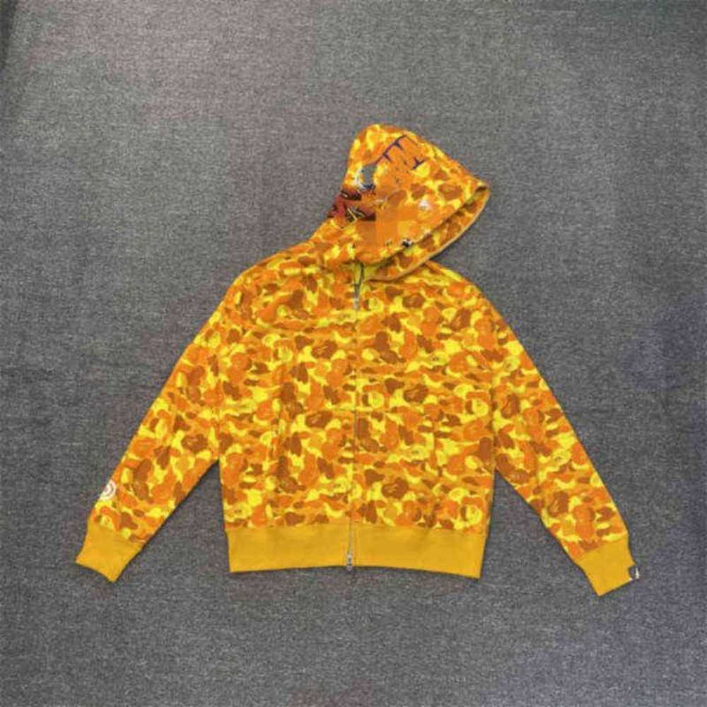 Men's casual camouflage Paneled hoodies sweatshirt bathing ape cardigan Hip Hop Letters Long Sleeve Shark Print women men Couples Hoode