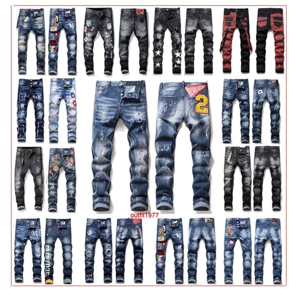 Mens Clothing Men Jeans design for men stack jeans for mens Skinnny denim jean Designer jeans Distressed Ripped Biker Slim Fit Motorcycle De