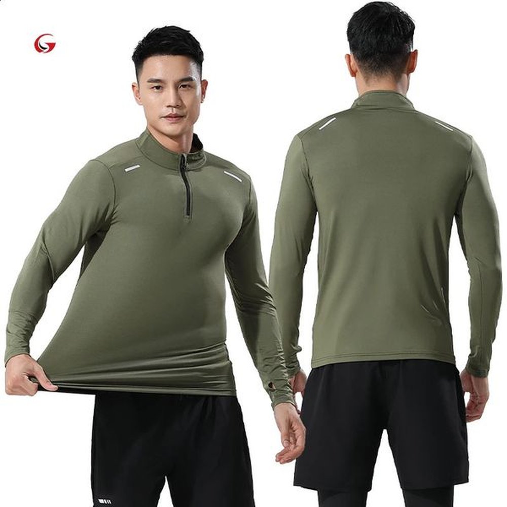 Mens compression short sleeved Tshirt zipper tight top fitness running basketball yoga sportswear 3307 240827