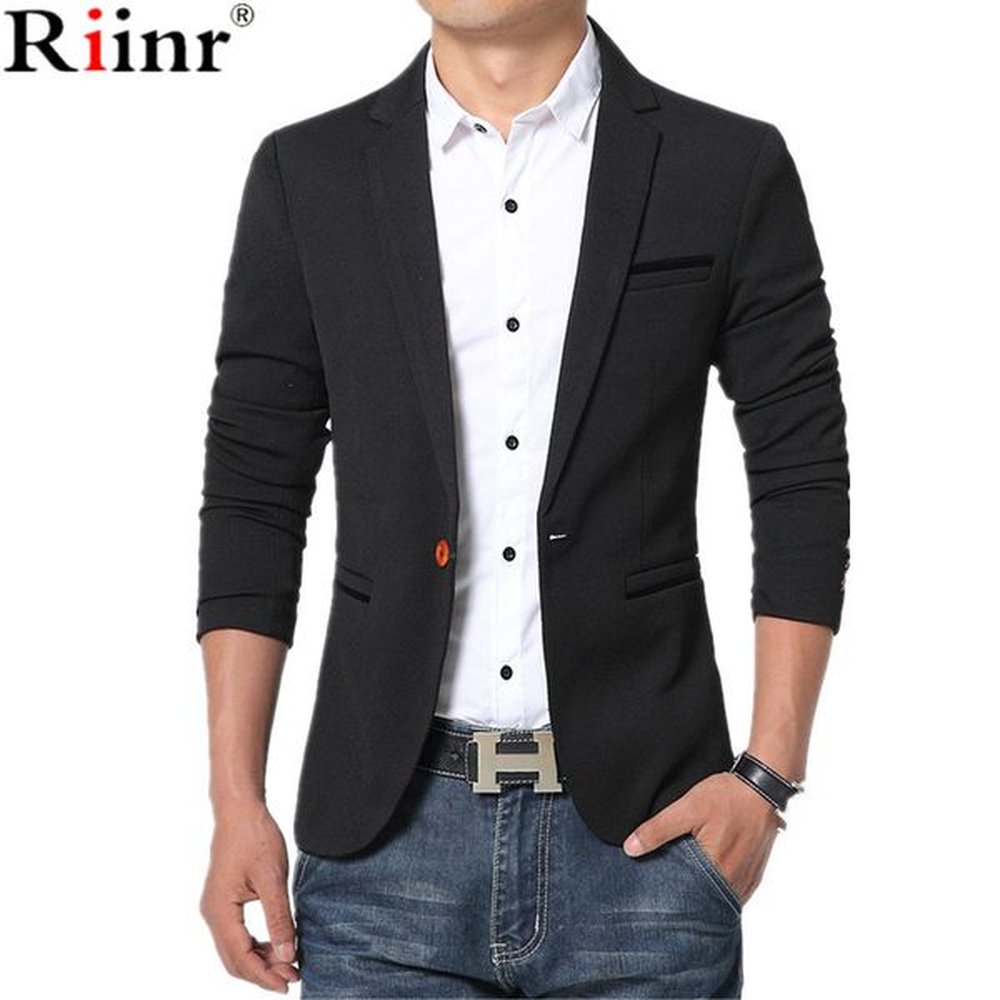 Men's Cotton Blazer: Slim Fit, Spring Fashion, 2024 B3