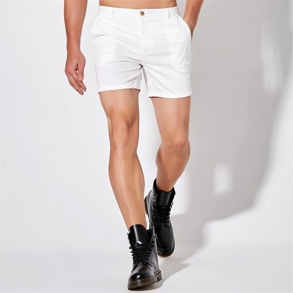 Men's Cotton Casual Breathable Summer Golf Shorts For Daily Wear White, Black, Khaki, Green, Pink -