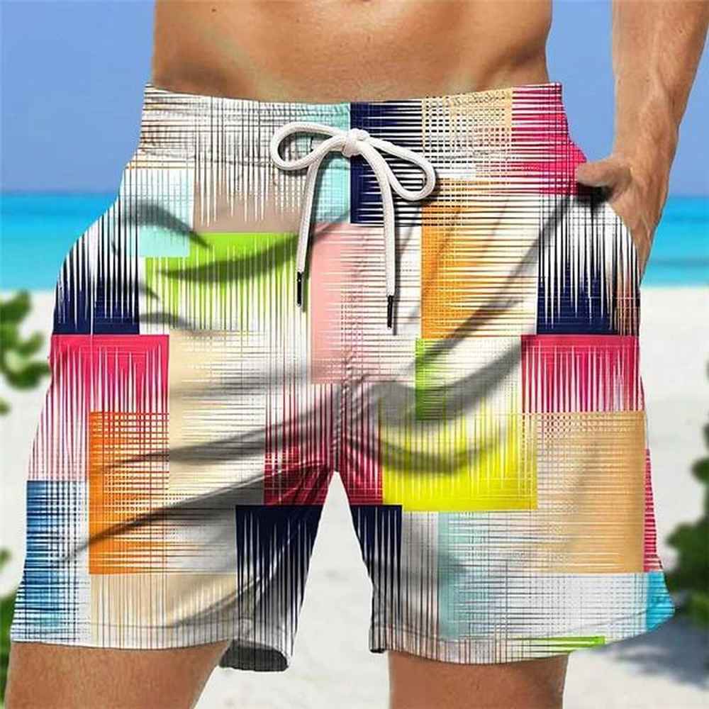 Mens 3D Shape Geometric Beach Ice Shorts Holiday Hawaii Swimming Frame Womens Childrens Quick Drying Leisure Surfboard Frame W250114